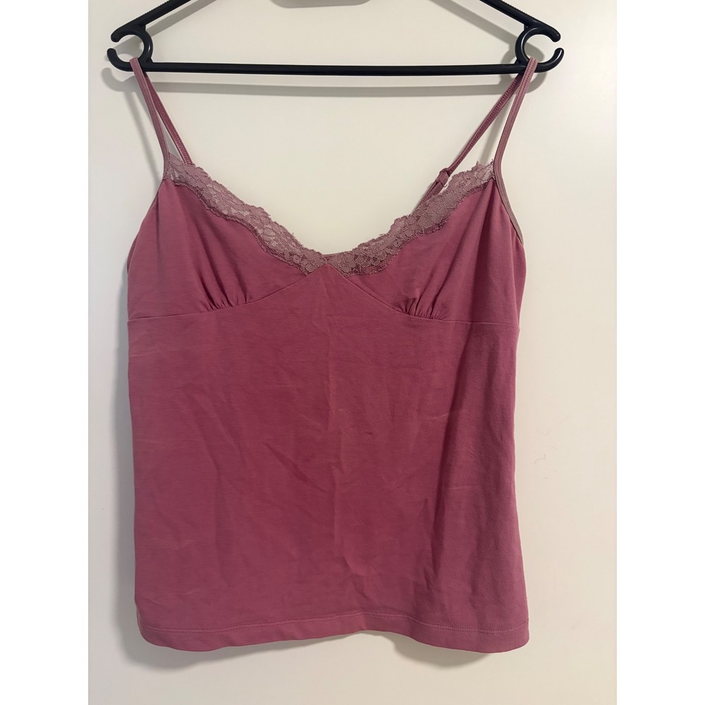 La Senza Vintage Y2K Babydoll Lace Cami Top Pink Cotton Blend Medium
